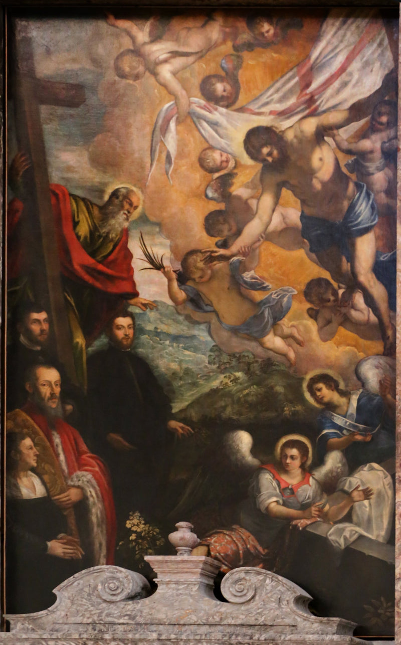 Diriliş İsa, Aziz Andreas ve Bağışçılar ile - Jacopo Tintoretto