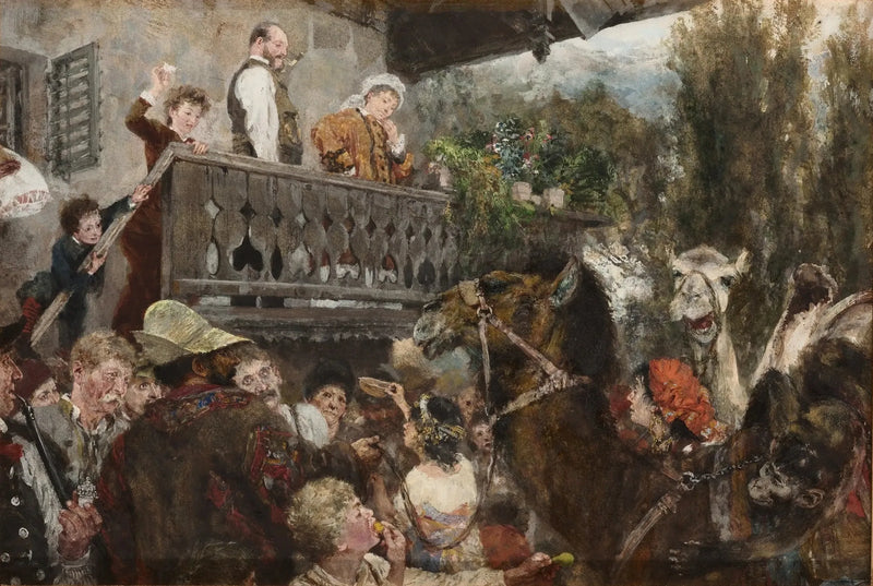Gezici Sirki (Partenkirchen'deki develer) - Adolph von Menzel