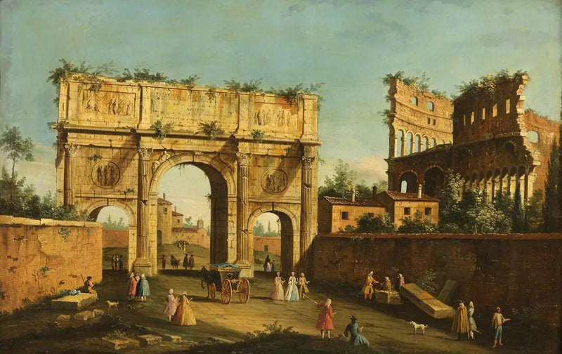 Kolezyum ve Konstantin Kemeri, Roma - Canaletto