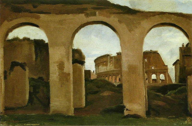 Küçük Kolezyum, Konstantinopolis Bazilikası kemerlerinden görülen - Jean-Baptiste Camille Corot