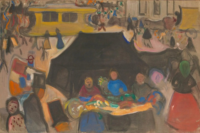 Potsdamer Platz'taki Cenaze Aracı - Edvard Munch