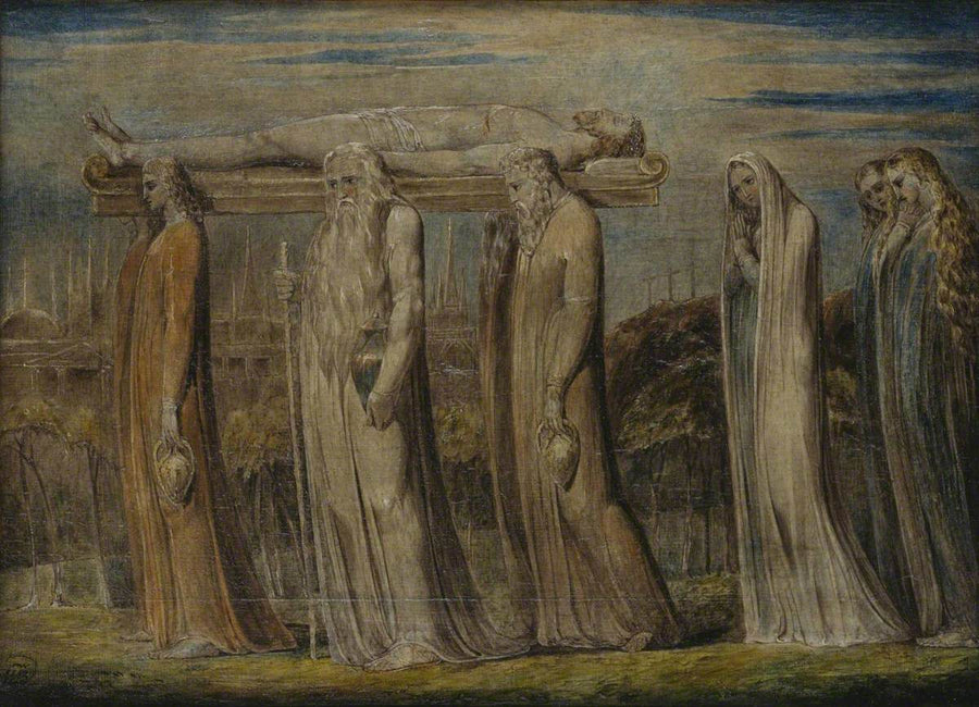 İsa'nın Gövdesi Mezarına Taşınıyor - William Blake