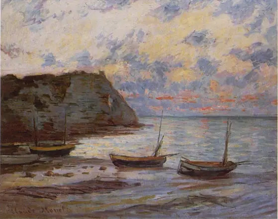 Etretat'ta Gün Batımı - Claude Monet