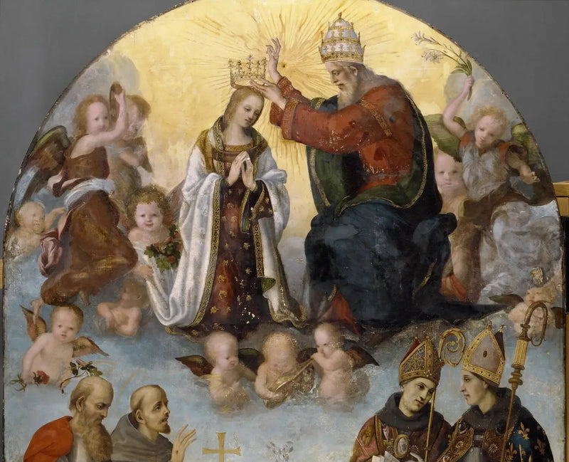 Meryem Ana'nın Taç Giydirilişi, Aziz Jerome, Aziz Fransiszek Assisi, Aziz Bonaventura ve Aziz Louis de Toulouse ile - Filippino Lippi