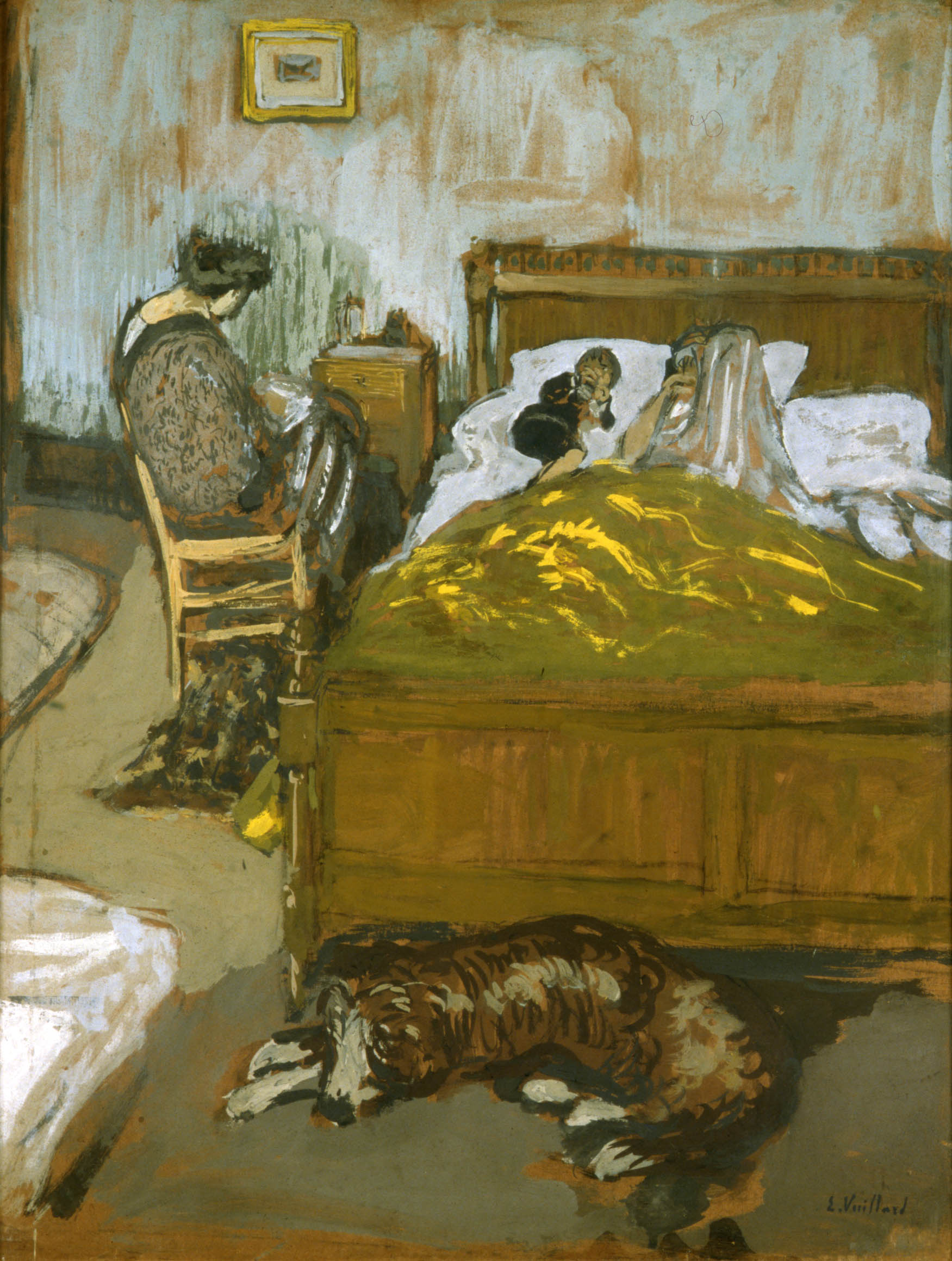 Le couvre-pieds jaune - Édouard Vuillard