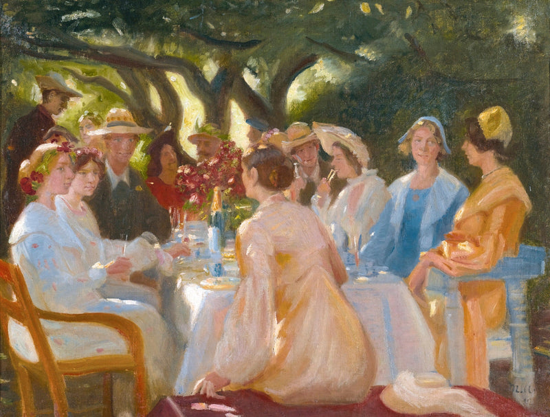 Le déjeuner des acteurs, Skagen. - Michael Peter Ancher