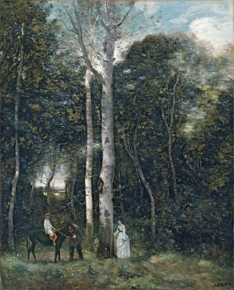 Port-Marly'deki Aslanlar Yürüyüşü'ne Gidiş - Jean-Baptiste Camille Corot