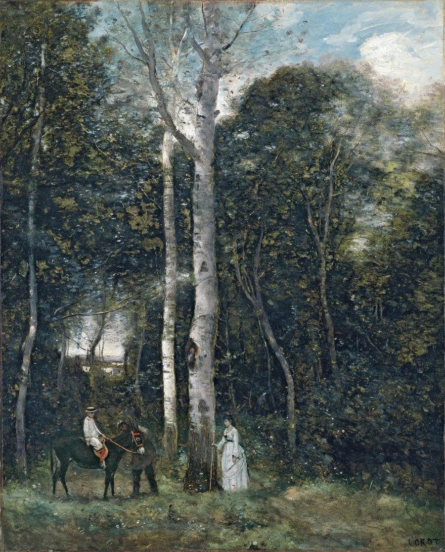 Port-Marly'deki Aslanlar Yürüyüşü'ne Gidiş - Jean-Baptiste Camille Corot