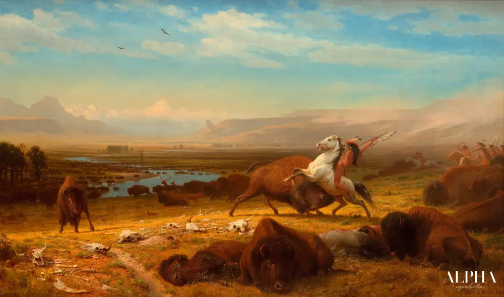 Le dernier des bisons - Albert Bierstadt - Reproductions de tableaux et peintures haut de gamme