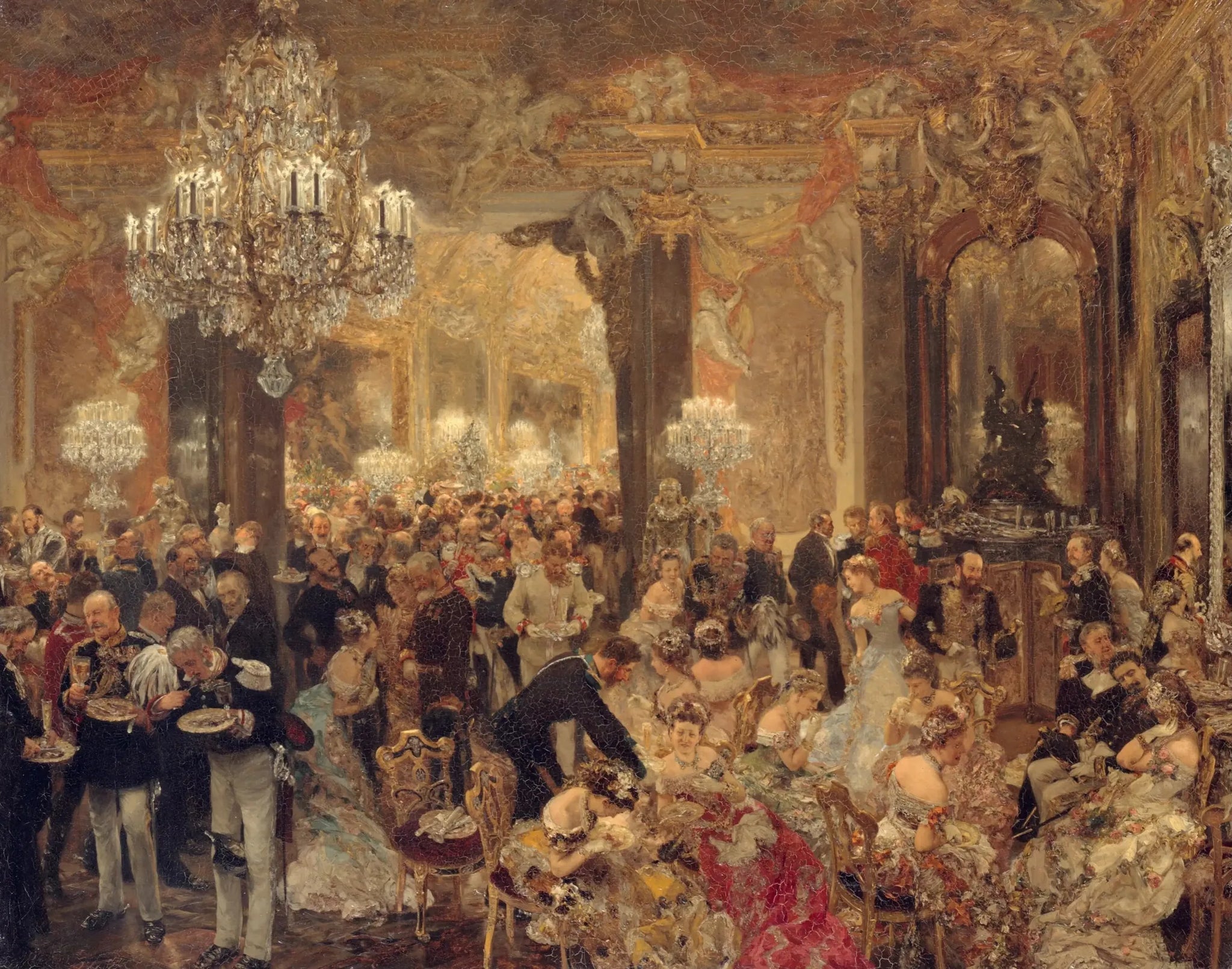Le dîner au bal - Adolph von Menzel image 1 copie de tableau peinte à la main