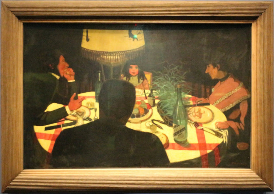 Akşam Yemeği, lamba efekti - Félix Vallotton