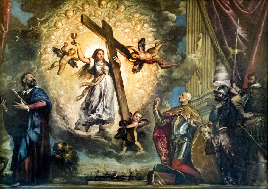 Antonio Grimani Dükü, İnanç Önünde Diz Çökmüş - Titian