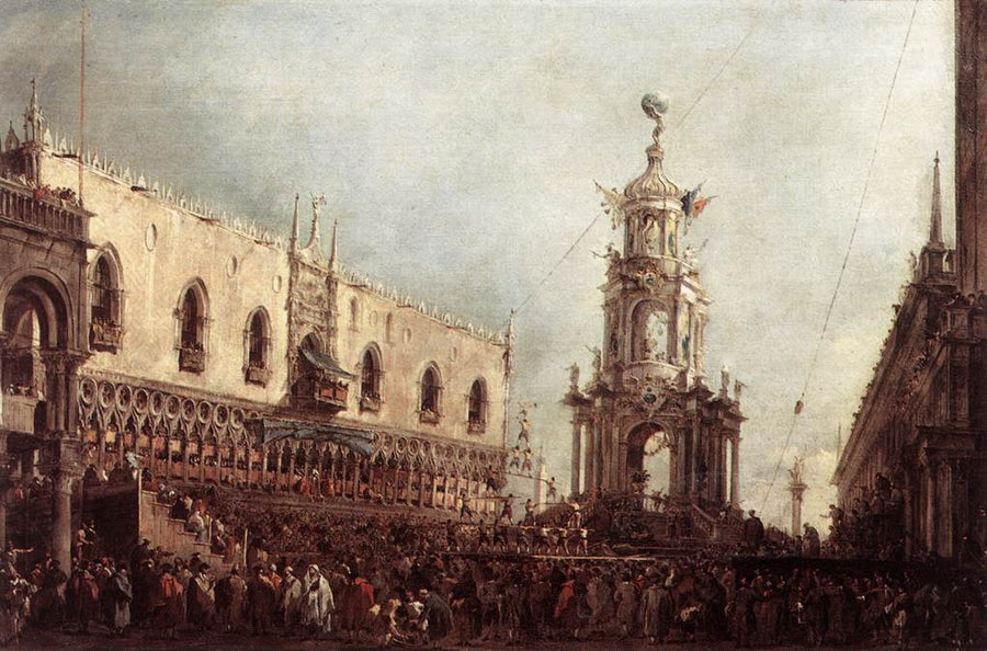 Venedik Dükü, Piazzetta'da Perşembe Pazartesi kutlamalarına katılıyor - Francesco Guardi