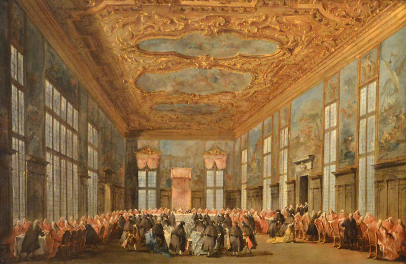 Venedik Dükü, elçilere öğle yemeği sunuyor - Francesco Guardi