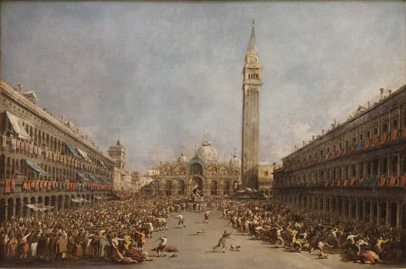 Venedik Dükü, gondolcular tarafından taşınıyor, Saint-Marc Meydanı'ndaki seçiminden sonra - Francesco Guardi