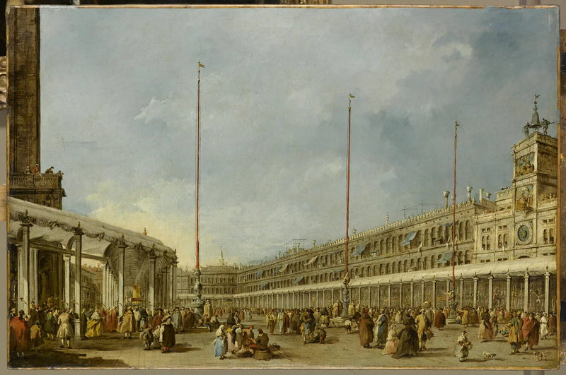 Venedik Dükü, Saint-Marc Meydanı'nda Corpus Domini törenini izliyor - Francesco Guardi