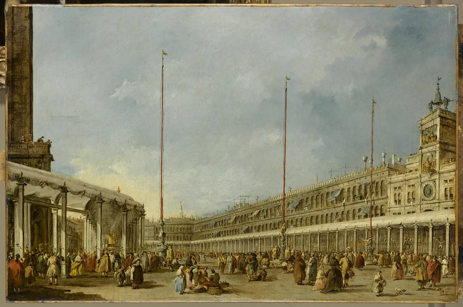 Venedik Dükü, Saint-Marc Meydanı'nda Corpus Domini törenini izliyor - Francesco Guardi