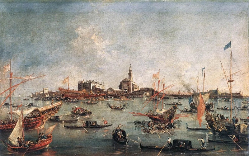 Venedik Dükü'nün San Nicolò di Lido'daki Bucentaure üzerindeki yükseliş günü - Francesco Guardi