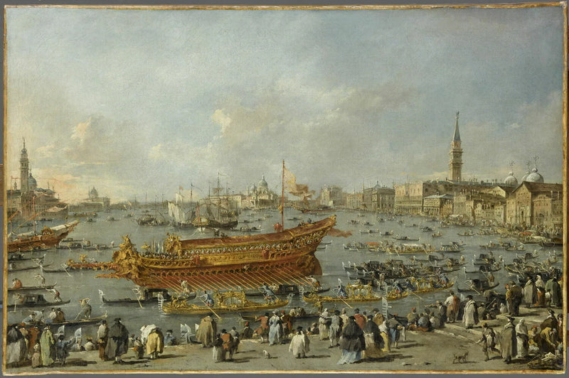Venedik Dükü ve Bucentaure üzerindeki Riva di Sant'Elena yakınlarında - Francesco Guardi