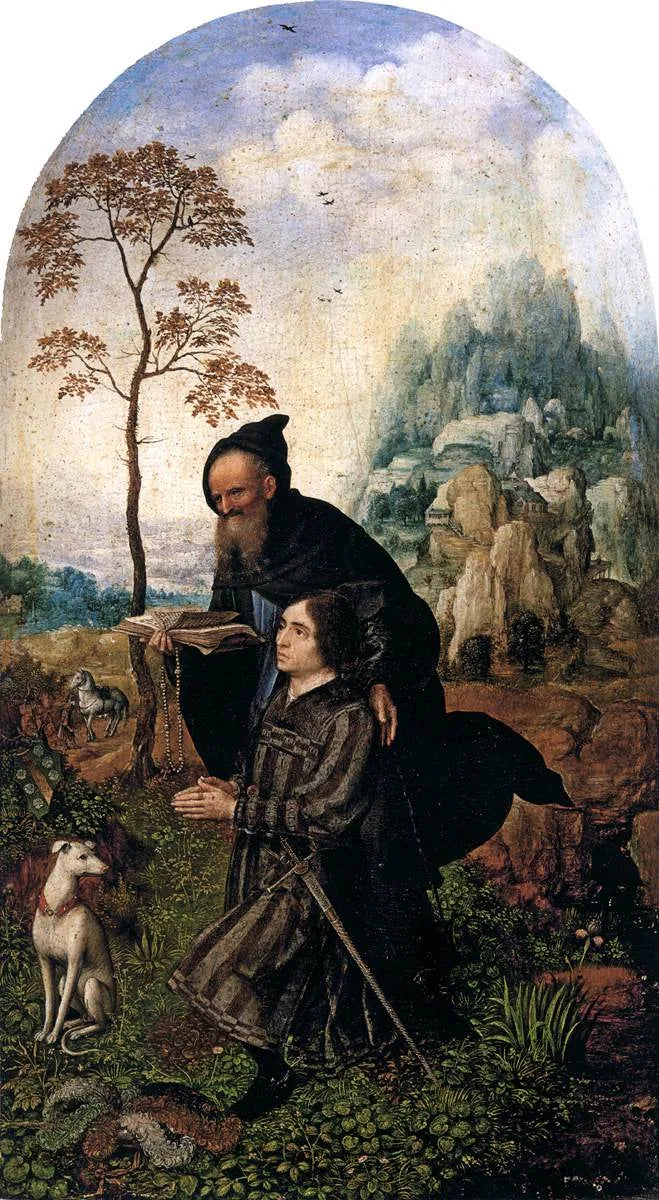 Aziz Antonius tarafından korunan bağışçı. - Jan Gossaert