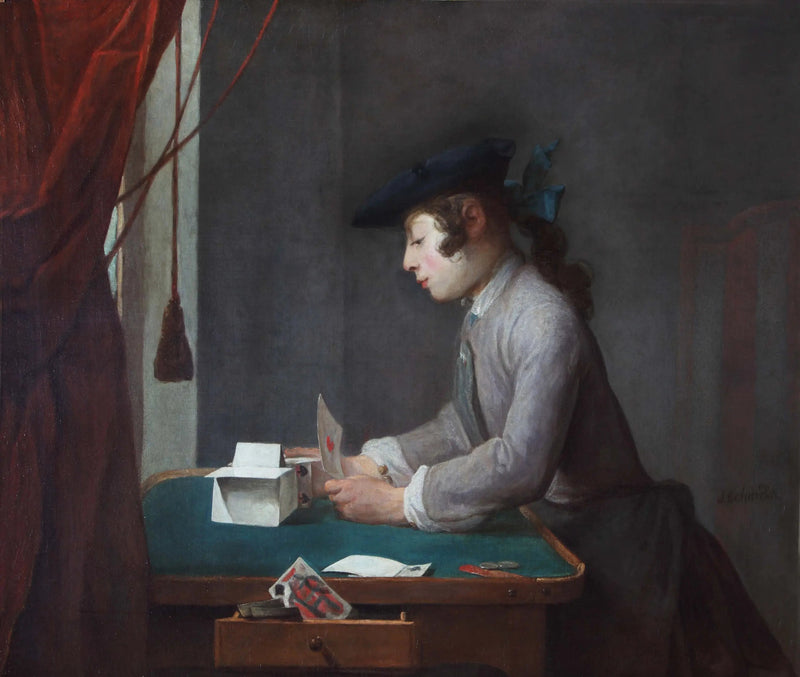 Kule Kâğıtları Yapan - Jean Simeón Chardin