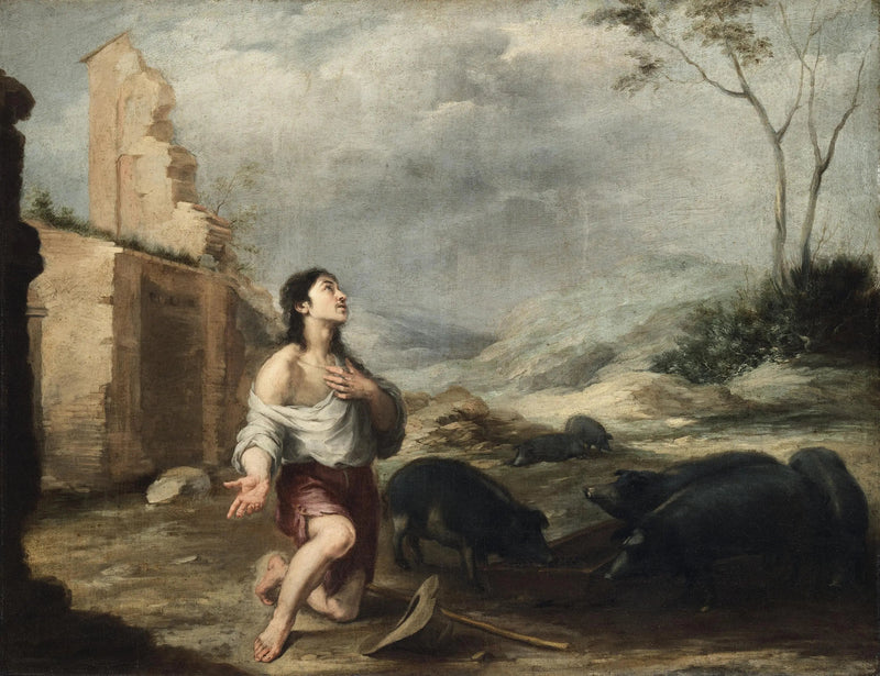Gelişigüzel Oğul Domuzları Besliyor - Bartolomé Esteban Murillo
