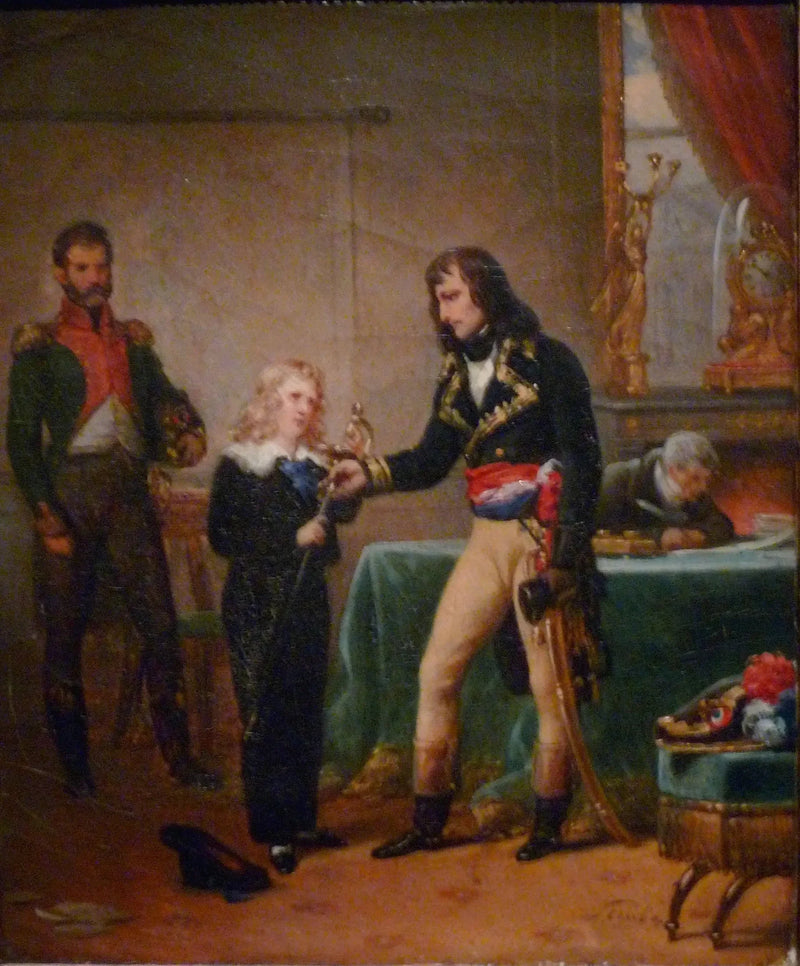 Genaral Bonaparte, genç Eugène de Beauharnais'a babasının kılıcını takdim ediyor - Charles de Steuben