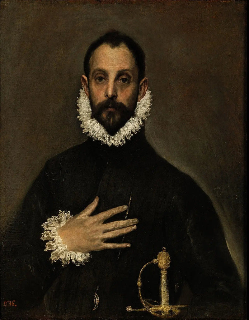 El Greco - Göğsünde Elini Tutmuş Beyefendi