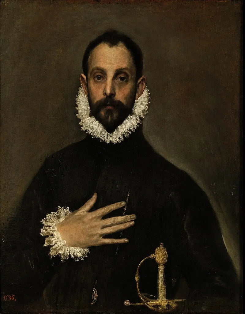 El Greco - Göğsünde Elini Tutmuş Beyefendi