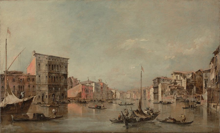 Venice Büyük Kanalı ve Palazzo Bembo ile - Francesco Guardi