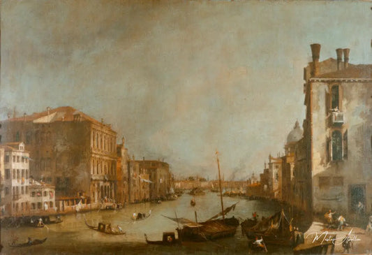 Le Grand Canal à Venise avec le Palazzo Corner Canale Grande - Giovanni Antonio Canal - Reproductions de tableaux et peintures haut de gamme