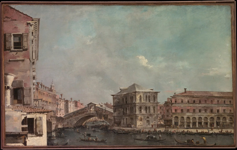 Rialto'nun üzerindeki Büyük Kanal - Francesco Guardi