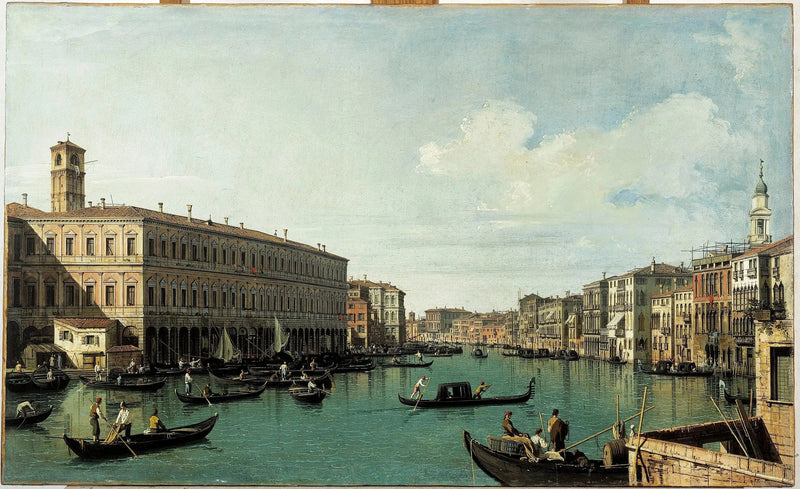 Rialto Köprüsü'nde Büyük Kanal - Canaletto