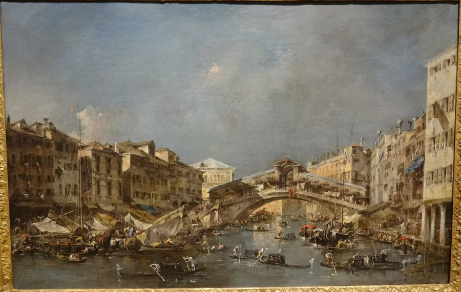 Gros Kanal ve Rialto Köprüsü Güneyden Görüntüsü - Francesco Guardi