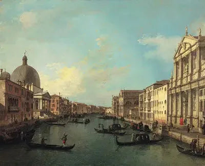 Santa Maria di Nazareth'ten Santa Croce'ye Büyük Kanal - Canaletto