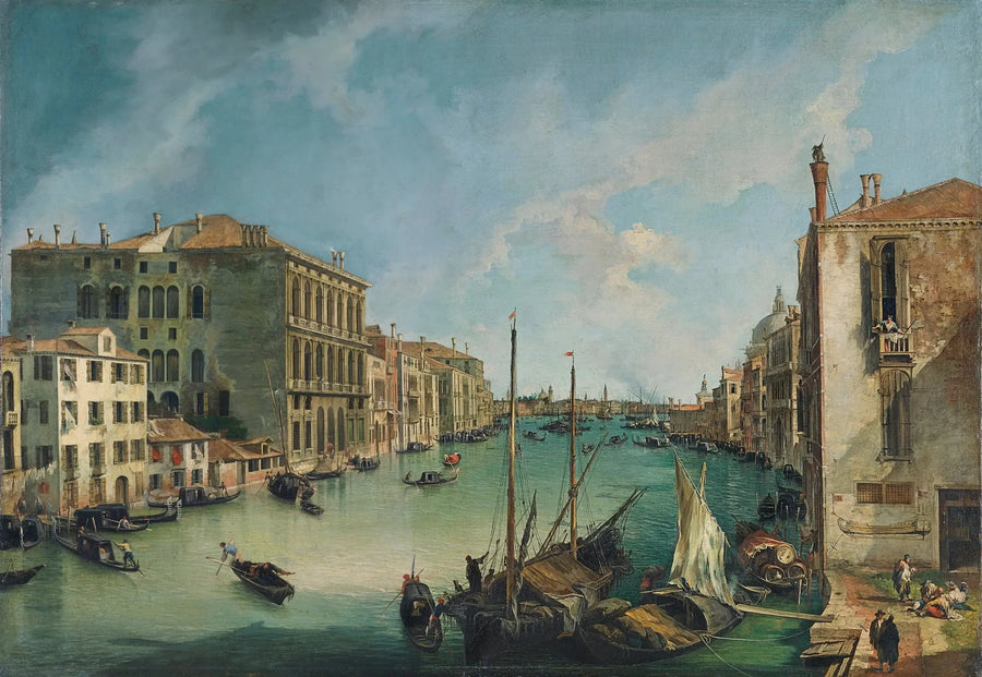 Venedik'teki San Vio Meydanı'ndan Büyük Kanal - Canaletto