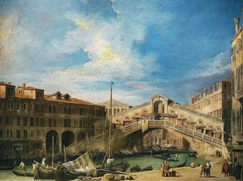 Büyük Kanal: Güneyden Rialto Köprüsü - Canaletto