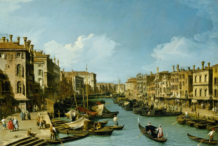Rialto yakınlarındaki Büyük Kanal, Venedik - Canaletto