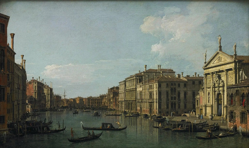 Büyük Kanal, Venedik, San Stae'den Rialto'nun Yeni Fabrikaları'na doğru güneydoğuya bakış - Canaletto
