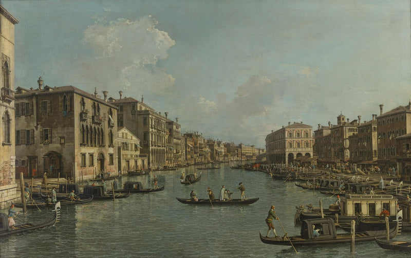 Rialto Köprüsü'ne Güneybatıdan Bakışla Büyük Kanal - Canaletto