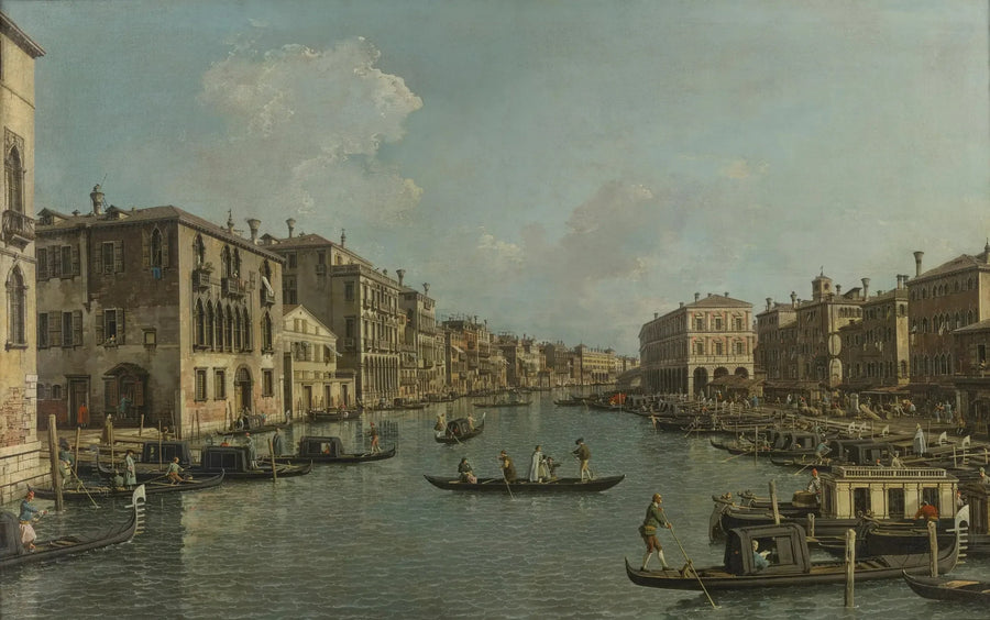 Rialto Köprüsü'ne Güneybatıdan Bakışla Büyük Kanal - Canaletto