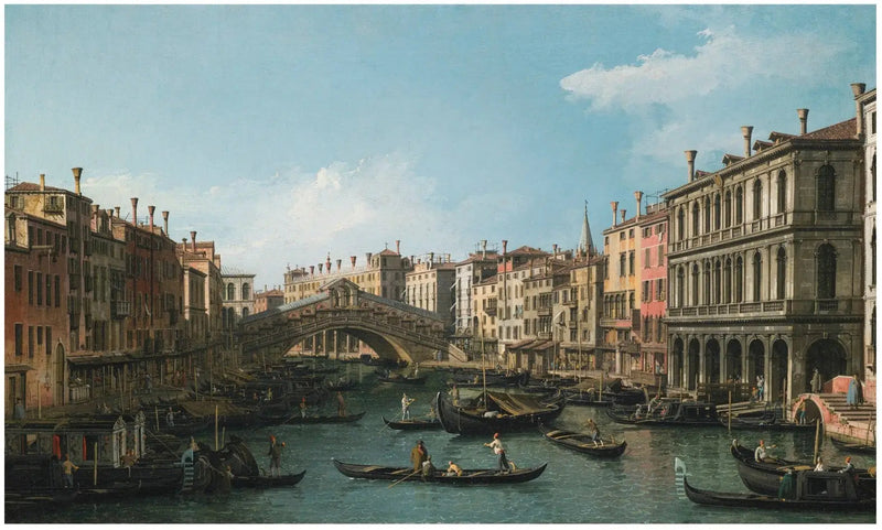 Kuzeydoğu tarafından Palazzo Dolfin-Manin'den Rialto Köprüsü'ne kadar Büyük Kanal - Canaletto