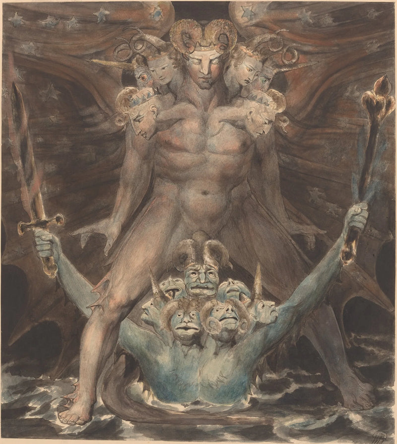 Büyük Kızıl Ejderha ve Deniz Canavarı - William Blake