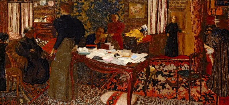 Altı Karakterli Büyük İç Mekan - Édouard Vuillard