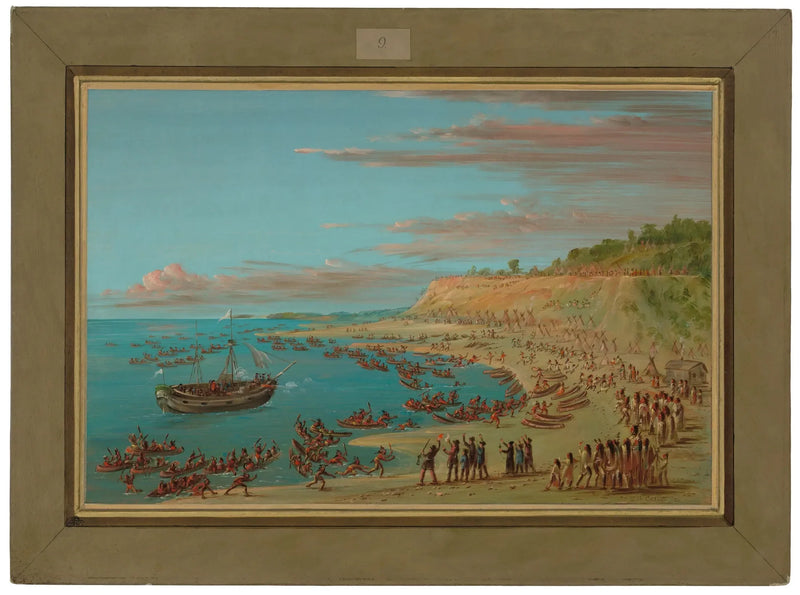 Mackinaw Limanına Giren Griffon. 27 Ağustos 1679 - George Catlin