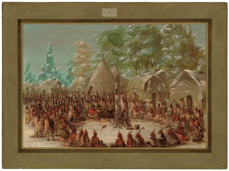 La Salle Grubu Illinois Köyü'nde Kutlama Yaptı. 2 Ocak 1680 - George Catlin