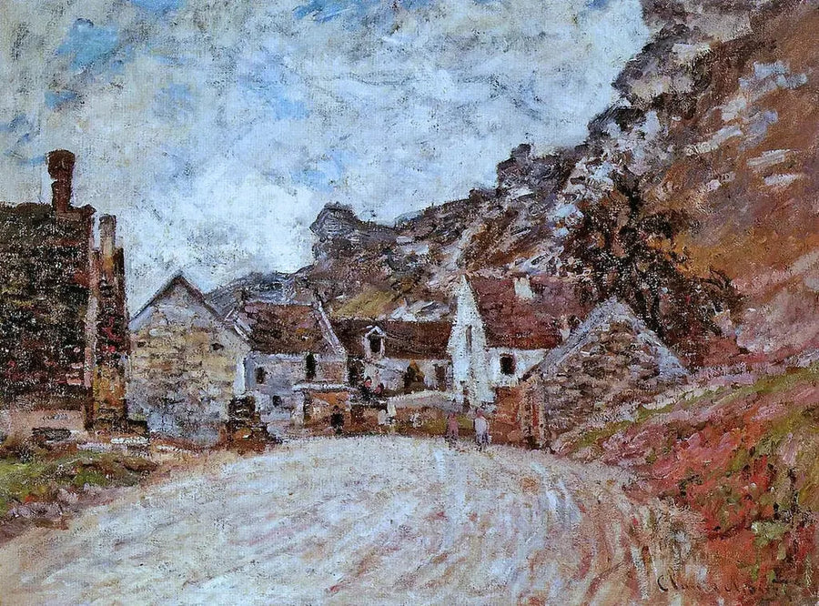 Kayalığın eteğindeki Chantemesle Köyü - Claude Monet