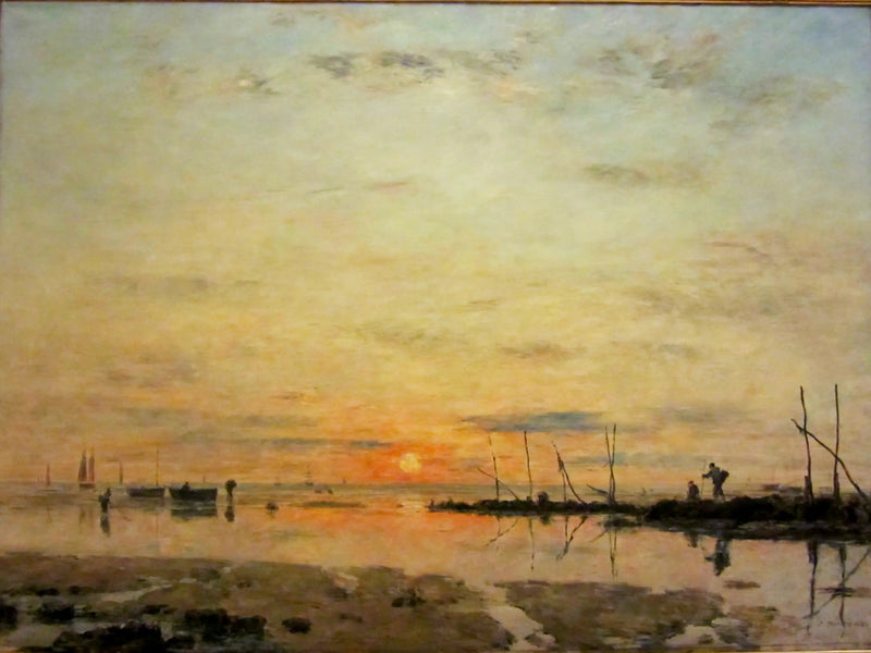 Le Havre. Alçalan gelgitte gün batımı - Eugène Boudin