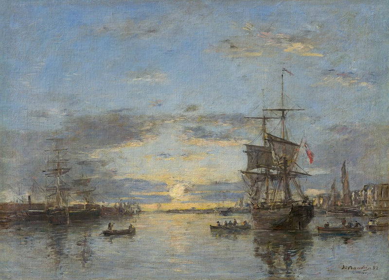 Le Havre: Gün batımında ön liman - Eugène Boudin