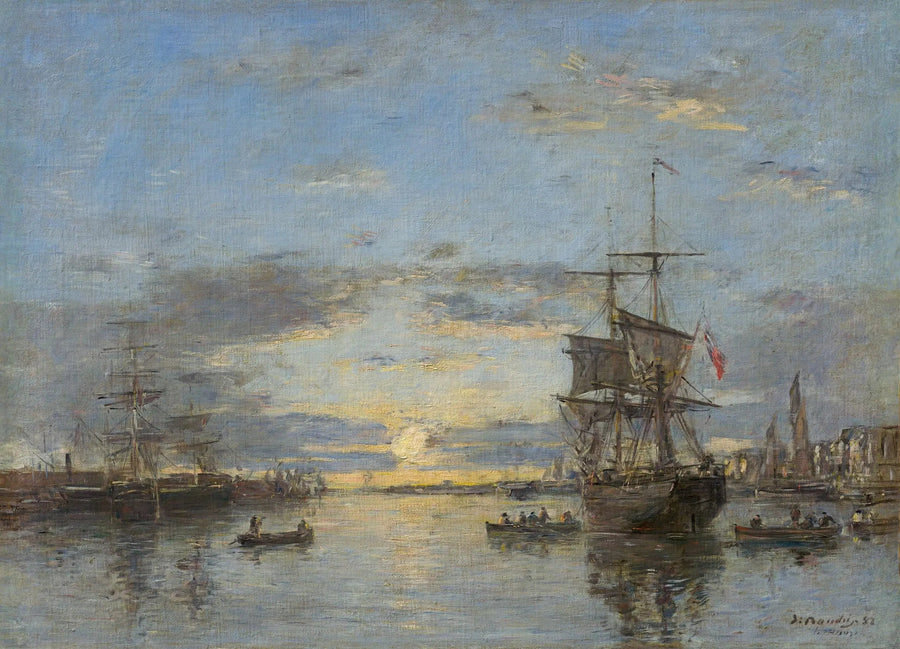 Le Havre: Gün batımında ön liman - Eugène Boudin